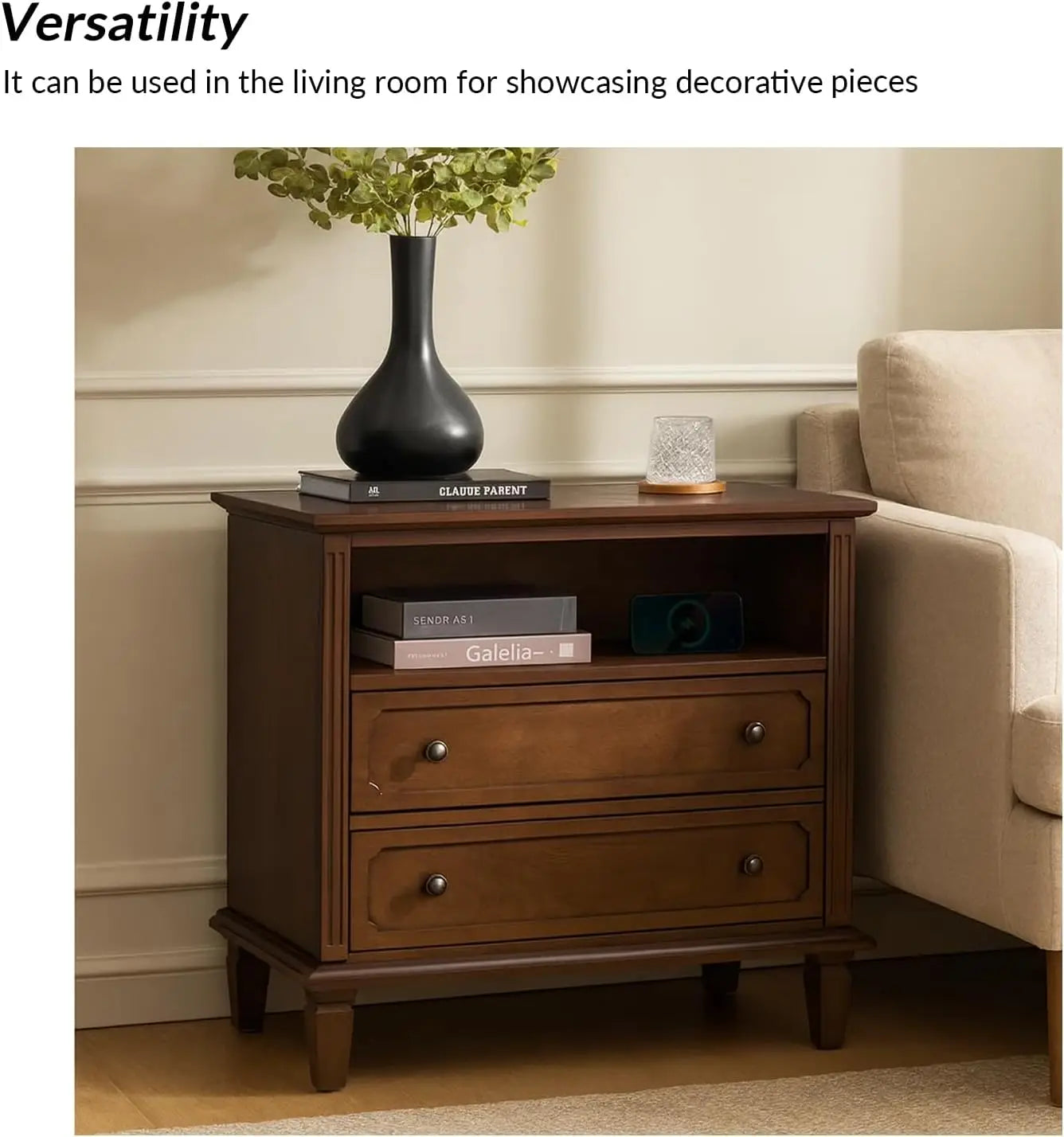 Farmhouse End Table with Charging Station