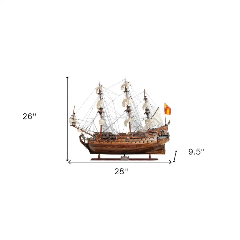 Chrome and Brass Retro Sailboat Model Desktop Decoration