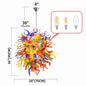Multi Color  Hand Blown Glass Chandelier
