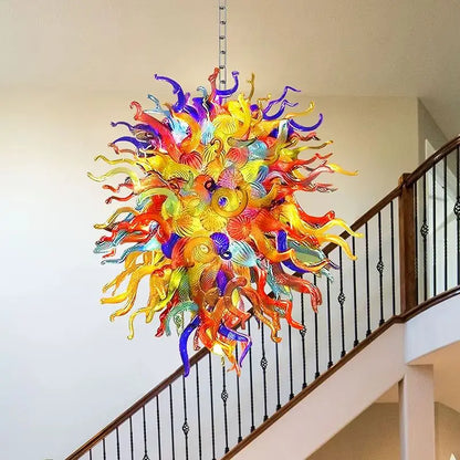 Multi Color  Hand Blown Glass Chandelier