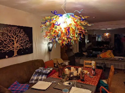 Multi Color  Hand Blown Glass Chandelier
