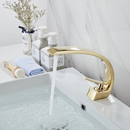 Curved Bathroom Basin Faucet