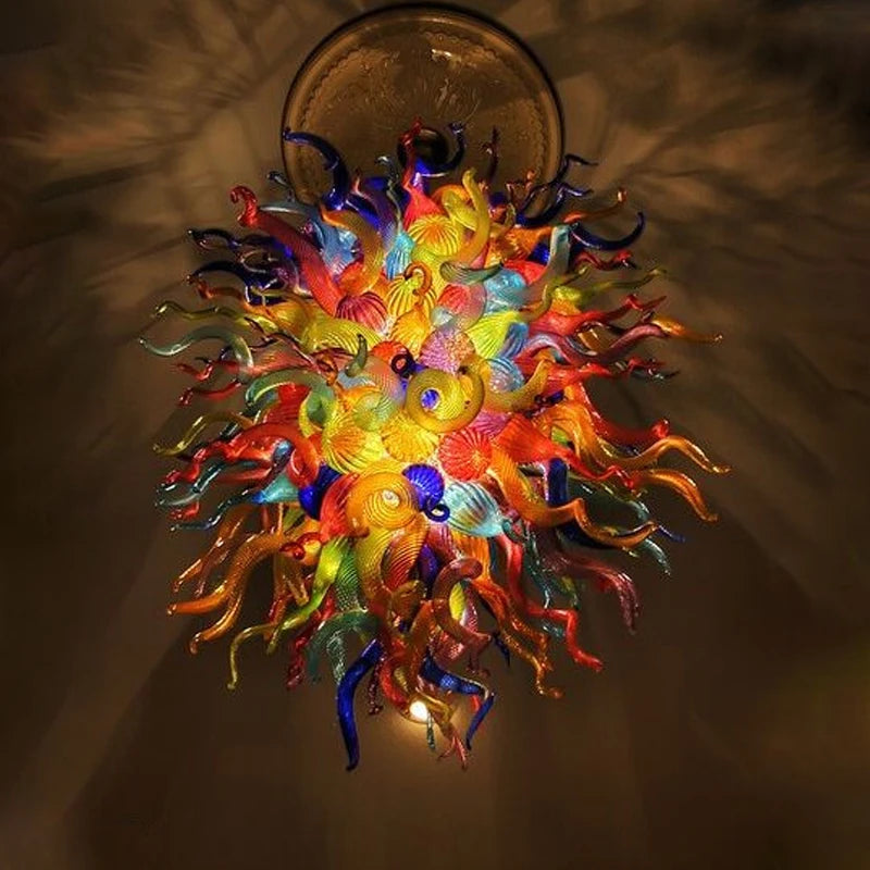 Multi Color  Hand Blown Glass Chandelier
