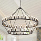 Modern Rustic 2 Tiers Wagon Wheel Chandelier