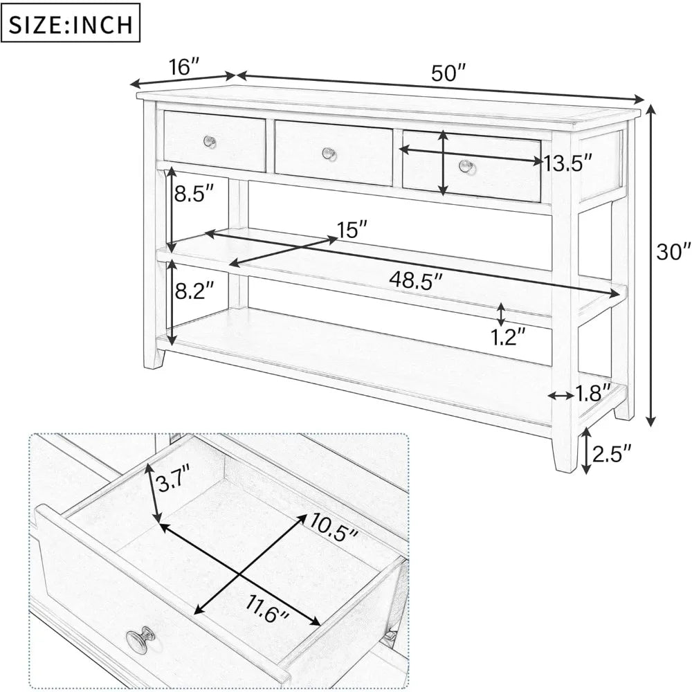 Entry Console Table with 3 Drawers