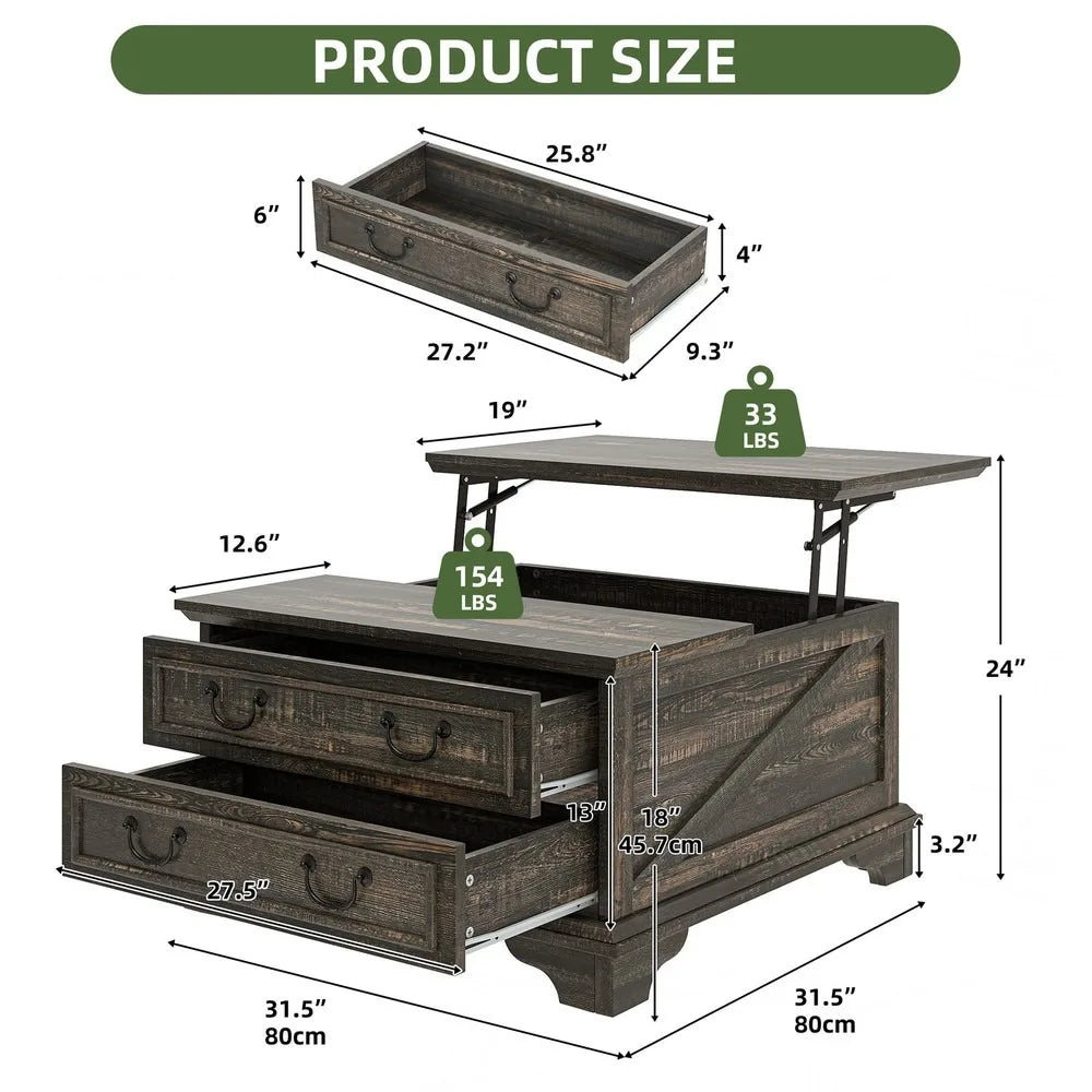 Farmhouse Lift-Top Coffee Table
