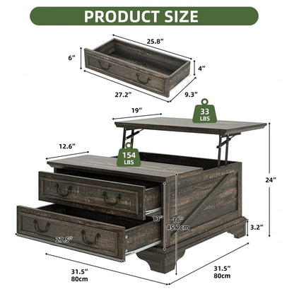 Farmhouse Lift-Top Coffee Table