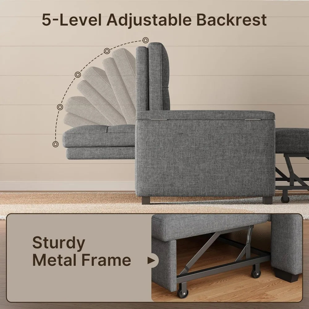 3-in-1 Convertible Sofa Bed Queen Size