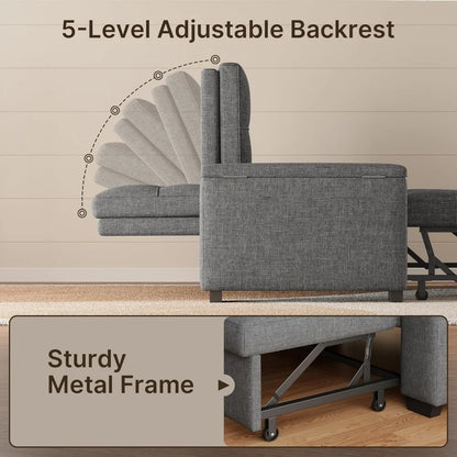3-in-1 Convertible Sofa Bed Queen Size