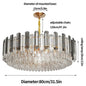 LUVODI Modern Crystal Chandelier Raindrop Pendant Light with 3 Color Lights for Choose