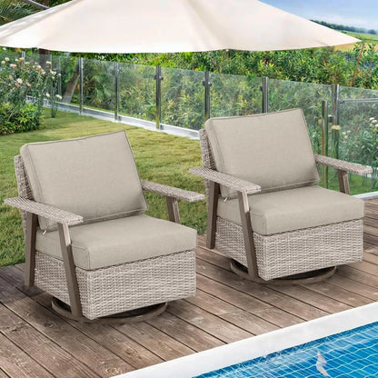 Oversized Swivel Rocking Patio Chairs Set