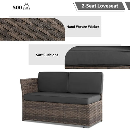 7 Piece Wicker Rattan Patio Furniture Set