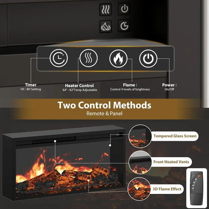 Modern Entertainment Center w/ 30" Electric Fireplace