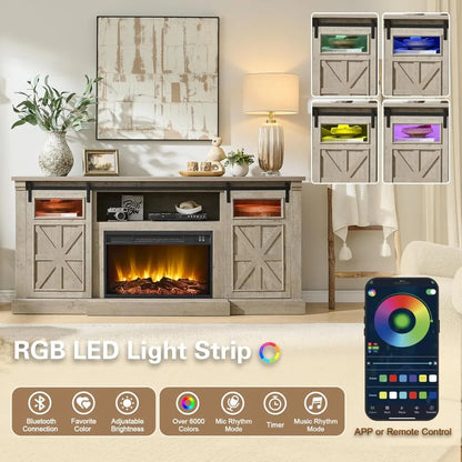 32'' Tall LED Fireplace TV Entertainment Center