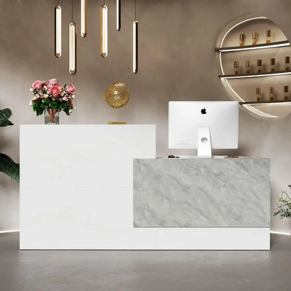 Modern Reception Desk with Shelves