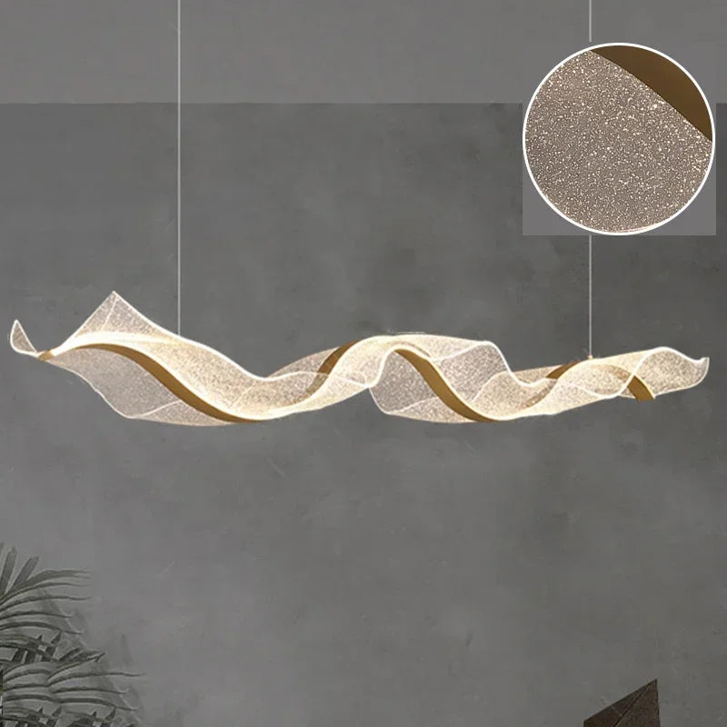 Long Wave Nordic LED Pendant Chandelier