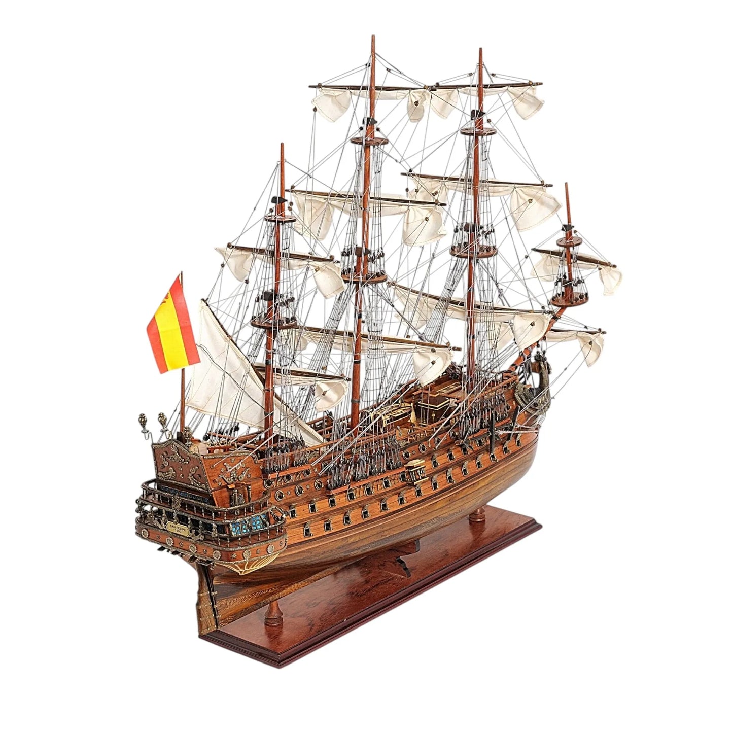 Chrome and Brass Retro Sailboat Model Desktop Decoration