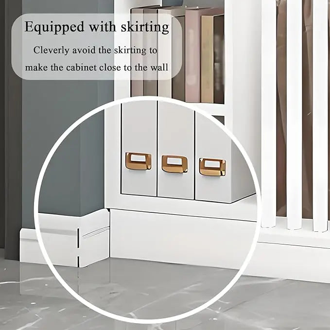 Freestanding Room Divider with Shelves
