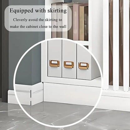 Freestanding Room Divider with Shelves