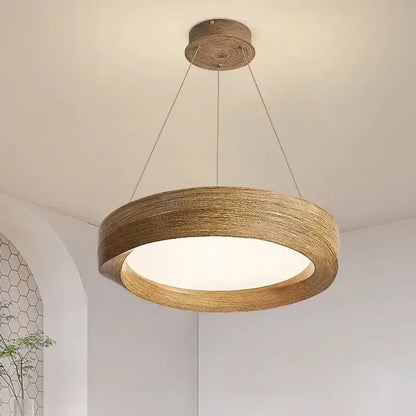 Wabi-sabi Wood Color LED Chandelier Nordic Design Pendant Light