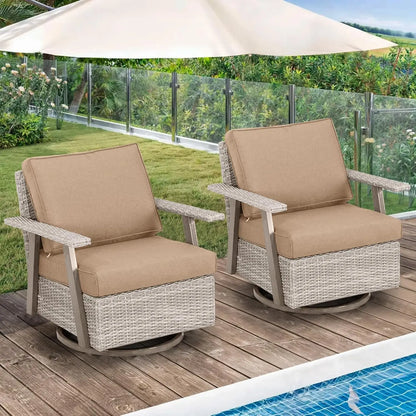 Oversized Swivel Rocking Patio Chairs Set