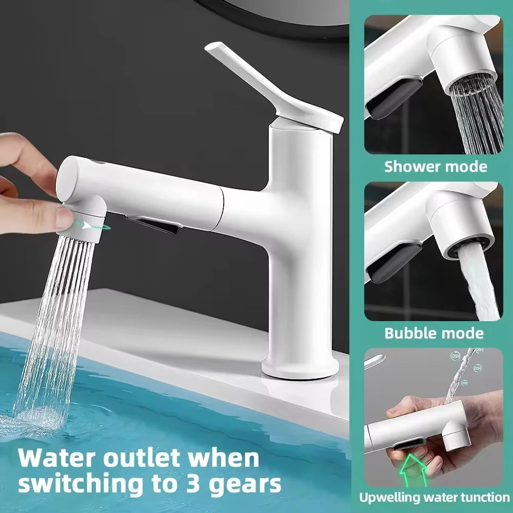Pull-Out Bathroom Sink Gargle Faucet