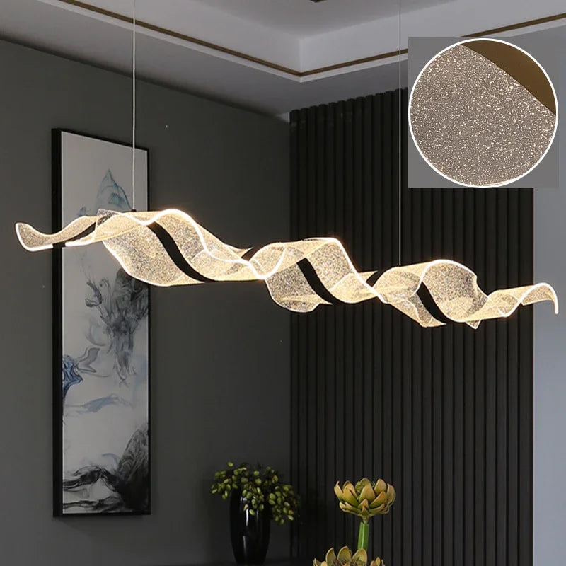 Long Wave Nordic LED Pendant Chandelier