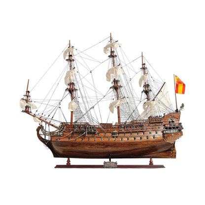 Chrome and Brass Retro Sailboat Model Desktop Decoration