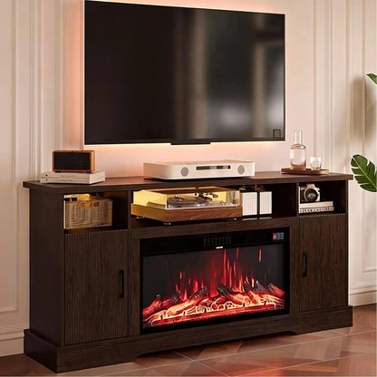 Farmhouse Electric Fireplace TV Entertainment Center
