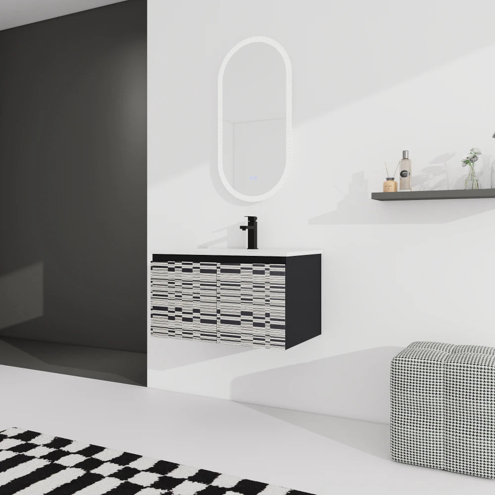 30'' Floating Ceramics Sink w/ Soft-Close Cabinet Door