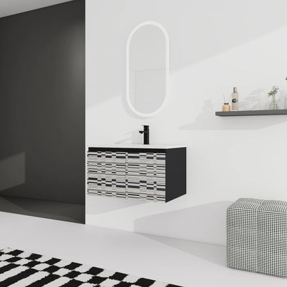 30'' Floating Ceramics Sink w/ Soft-Close Cabinet Door
