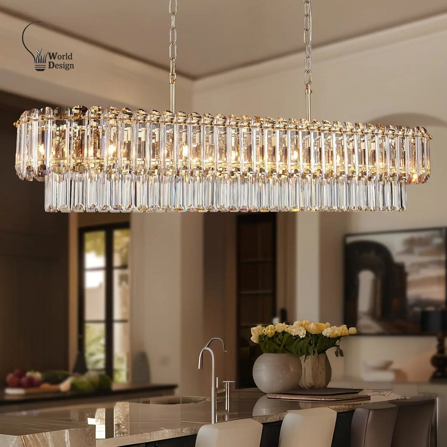 Gold Crystal Chandelier