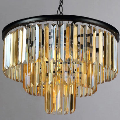 Elegant Smoky Gray Crystal Chandelier