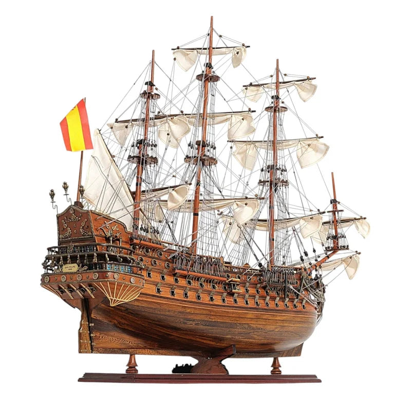 Chrome and Brass Retro Sailboat Model Desktop Decoration