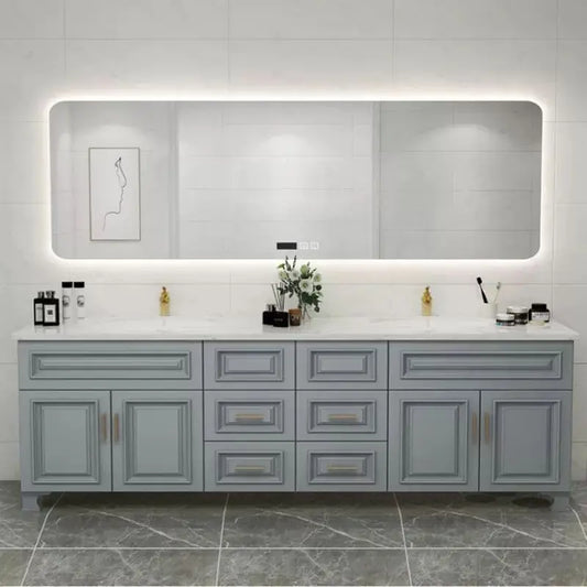 White Solid Wood Bathroom Vanity