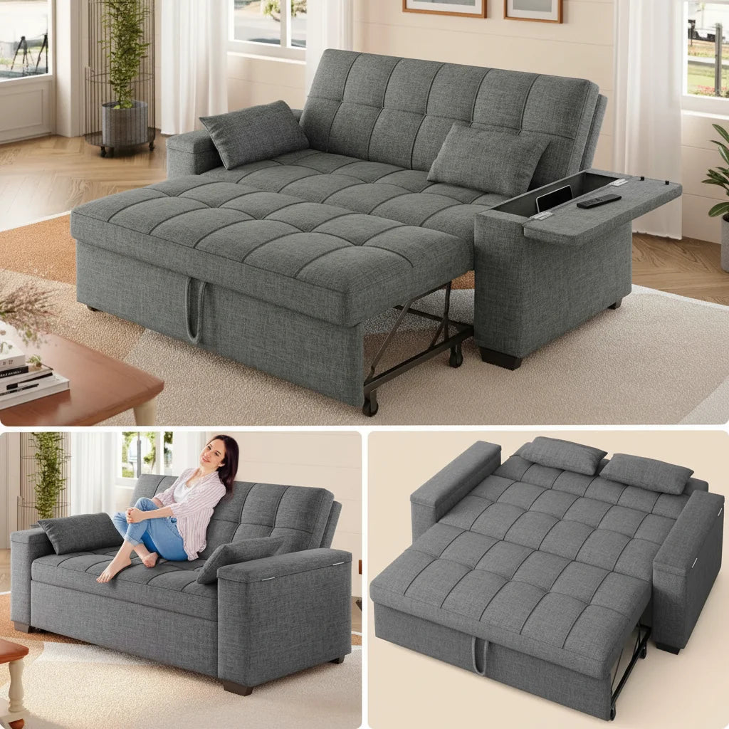3-in-1 Convertible Sofa Bed Queen Size