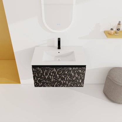 30'' Floating Wall-Mounted Bathroom Vanity With Ceramics Sink