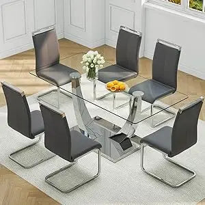 Marble Dining Table Set for 6
