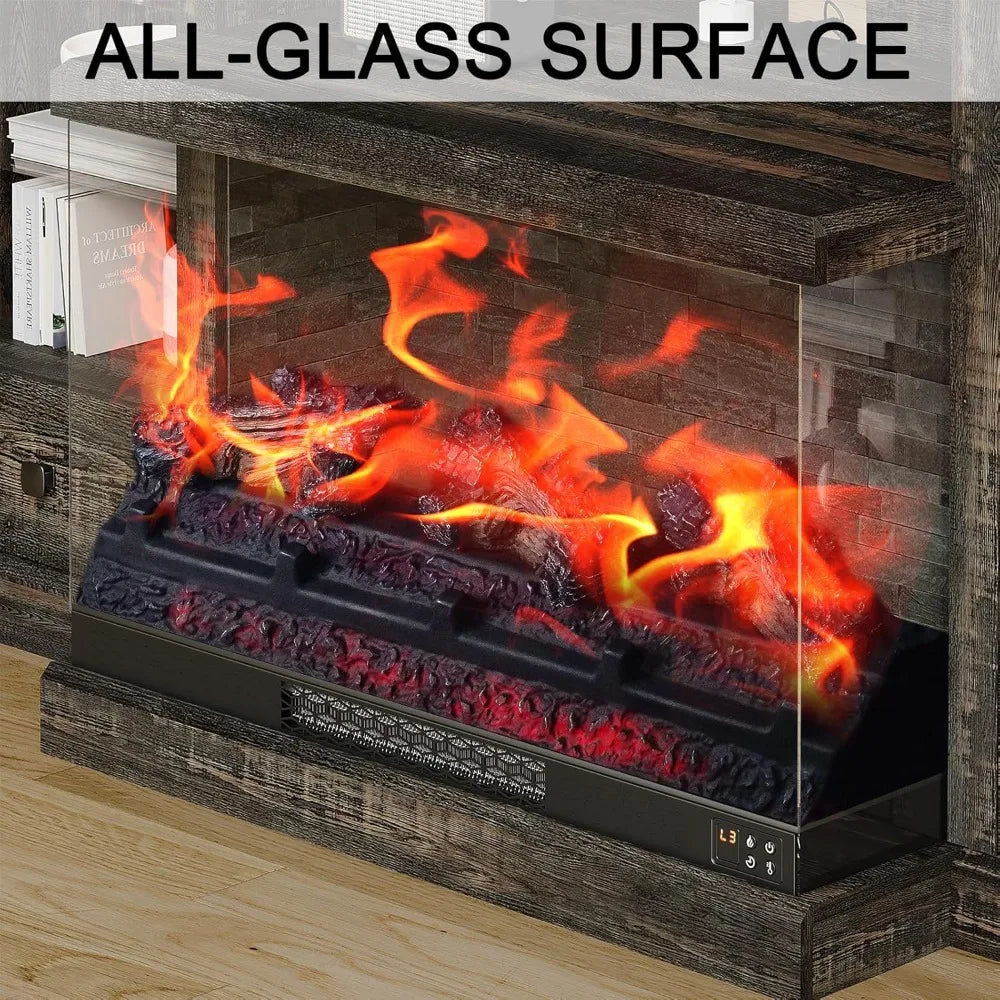36' Electric Fireplace TV Stand for 80 Inch TV