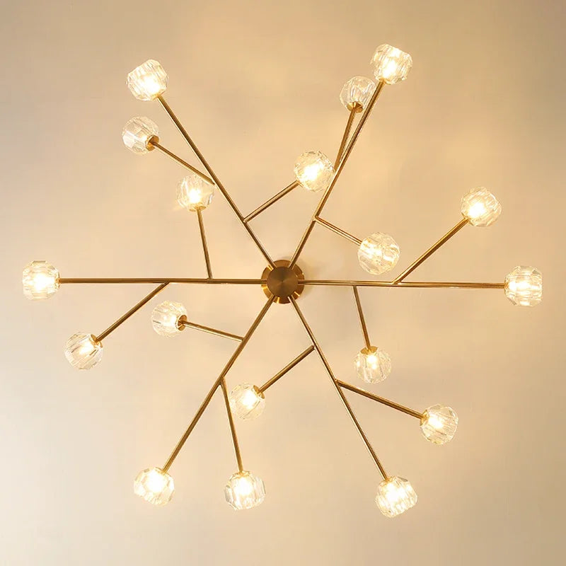 Modern Golden Copper Chandelier