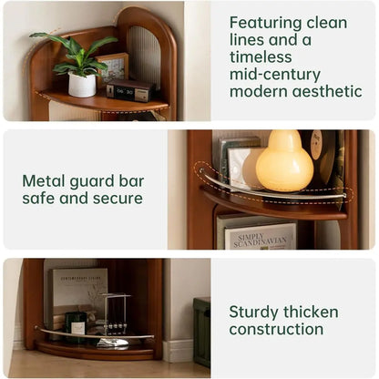 Solid Wood 4-Tier Bookshelf Open Storage