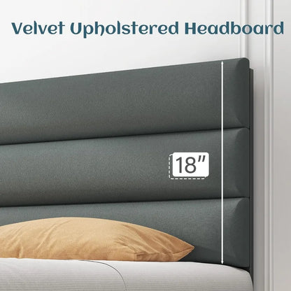 Queen Bed Frame with Storage Drawers