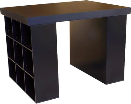 Project Center Desk with Two 9-Cubby Bookcase Sides