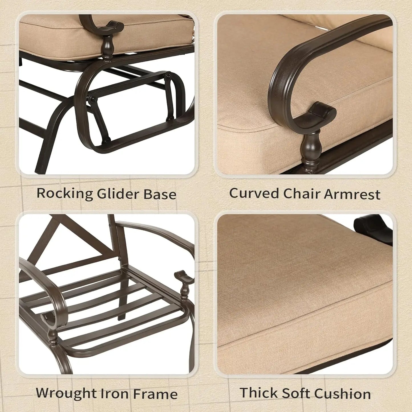 5-Piece Outdoor Metal Patio Furniture Sets