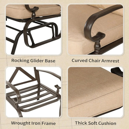 5-Piece Outdoor Metal Patio Furniture Sets