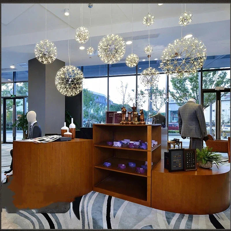 Italy Designer Assembled Spark Ball Led Chandeliers