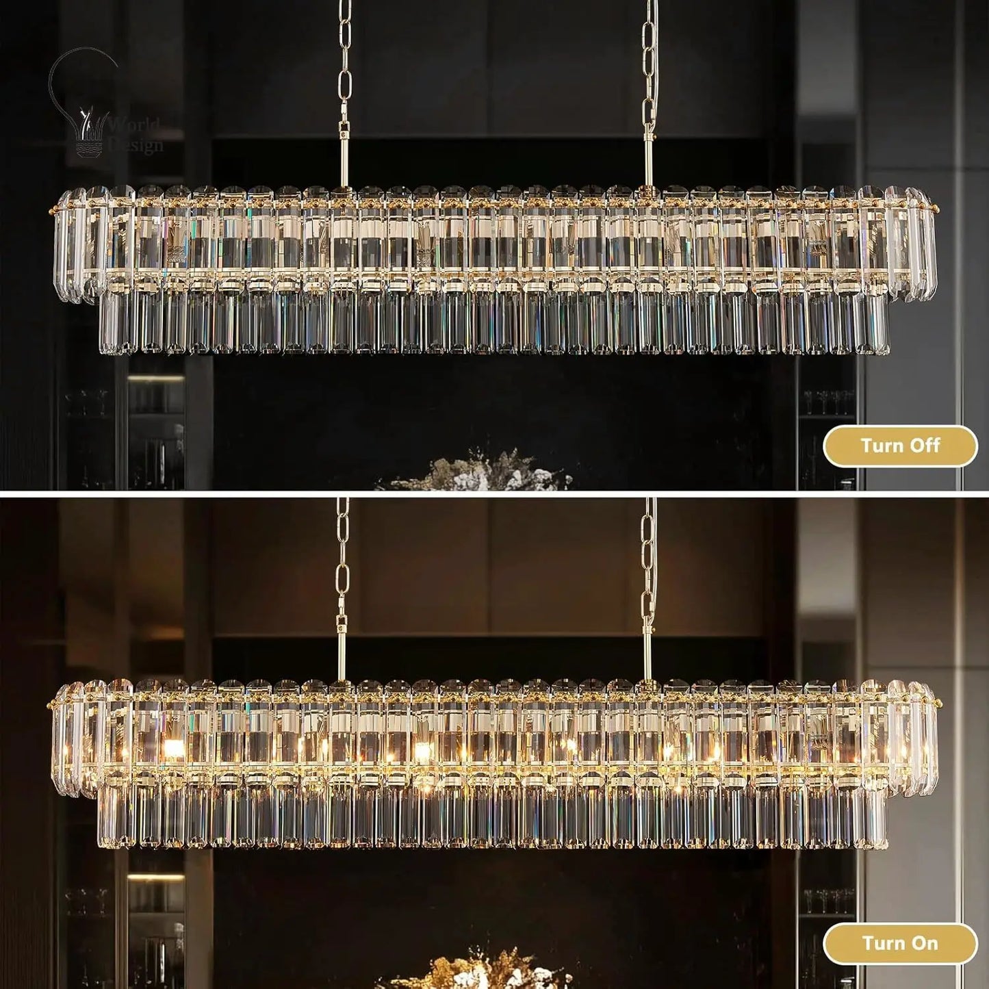 Gold Crystal Chandelier