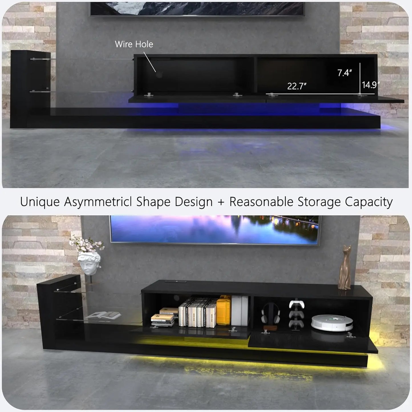 LED Entertainment Center for 55 65 75 Inch TV