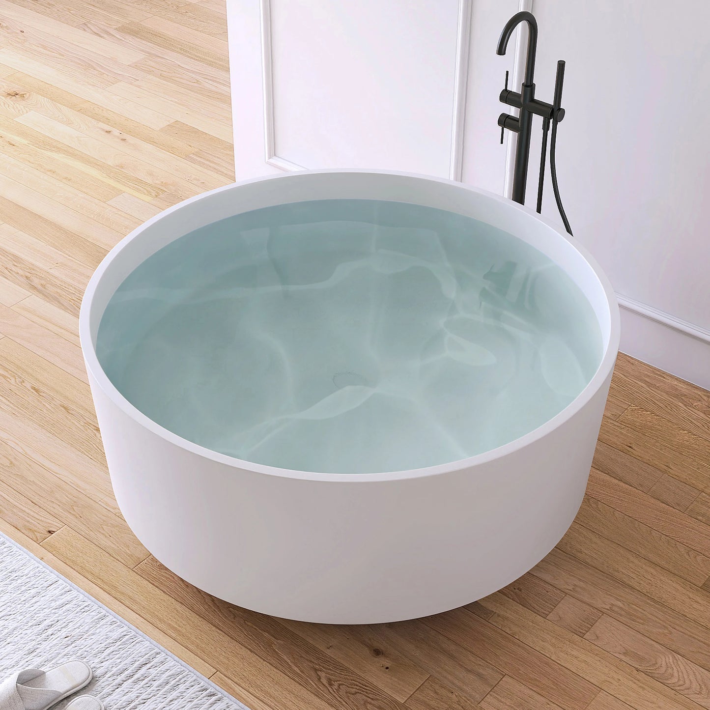 49" Elegant Round Free Standing Soaking Bathtub