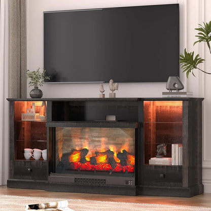 36' Electric Fireplace TV Stand for 80 Inch TV